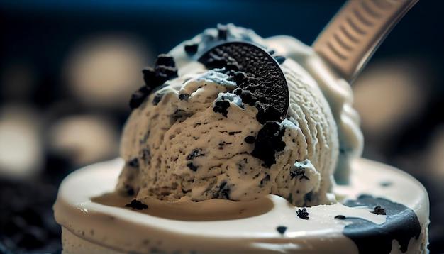 Helado con galletas